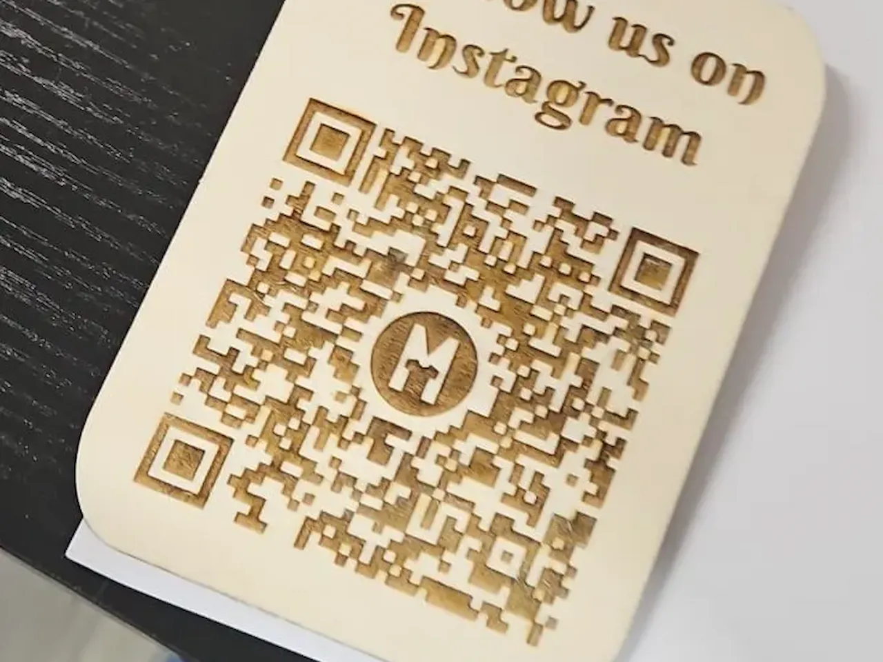 [Laser cut and engrave] Instagram QR Code Social Media Sign