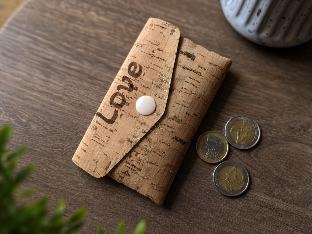 [Laser cut and engrave] Portamonete in sughero con scritta Love