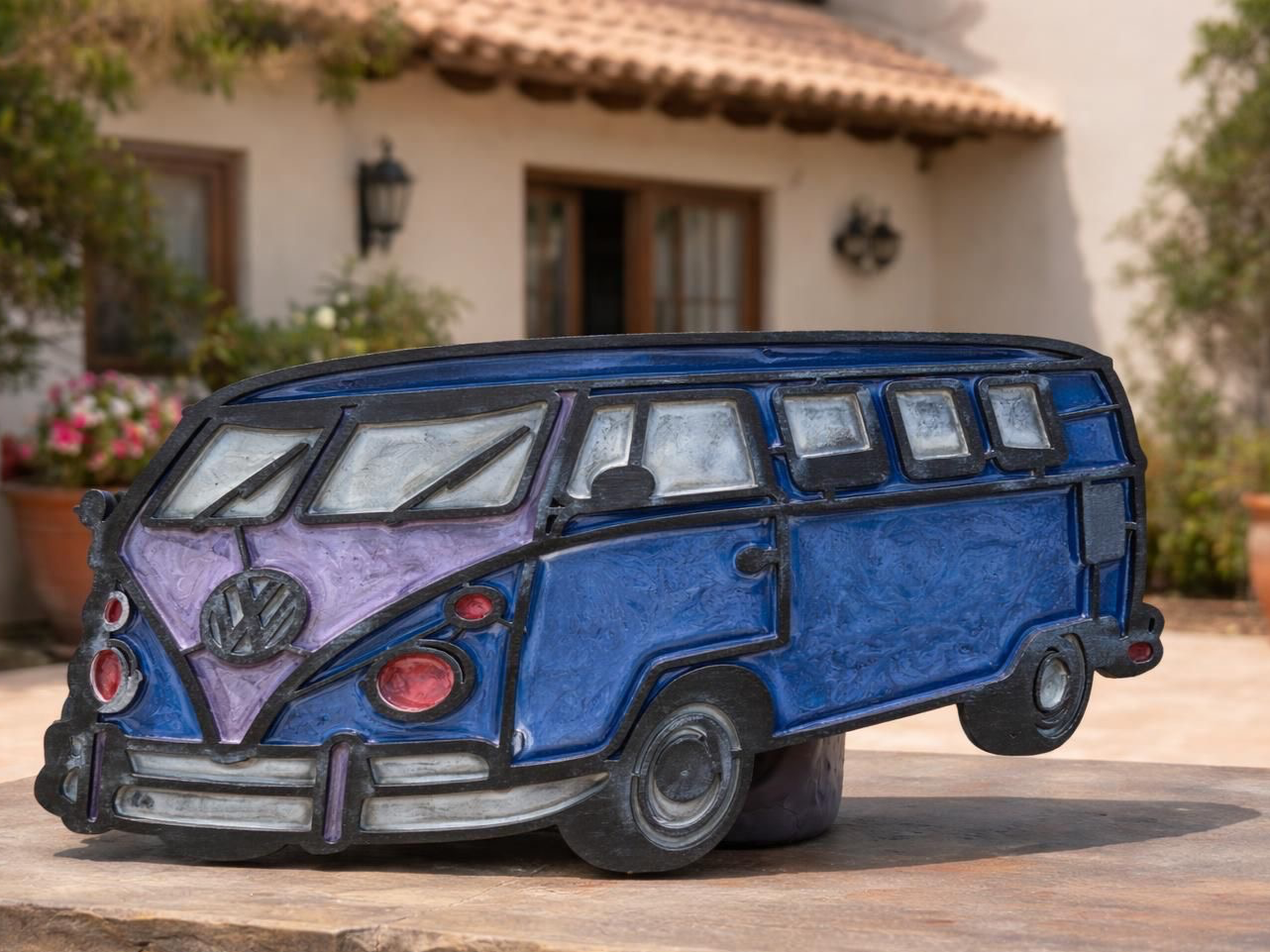 Blue Volkswagen T1 Camper Van Wall Art