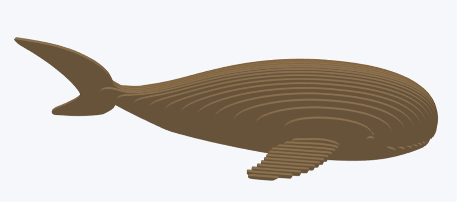 [Laser cut and engrave] Layered Whale Figurine for Nautical Home Decor