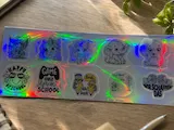 [Laser cut and engrave,Inkjet printing] Holographic Sticker Sheet with Assorted Characters and Back to School Designs