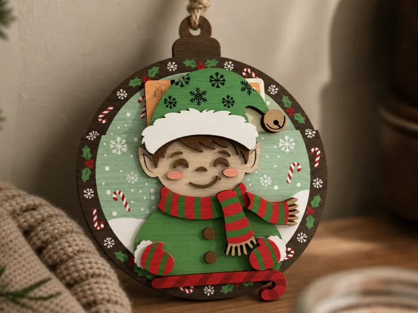 Christmas Elf Gift Card Holder Ornament