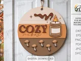 [Laser cut and engrave] 3D Fall Round Signs Bundle. Autumn Door Hanger Laser Cut Files. Farmhouse Wall Decor. Seasonal Wood Sign. Cozy. Welcome Home Decor SVG