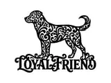 [Laser cut and engrave] Stay Loyal Dog Silhouette Wall Art with Filigree Pattern