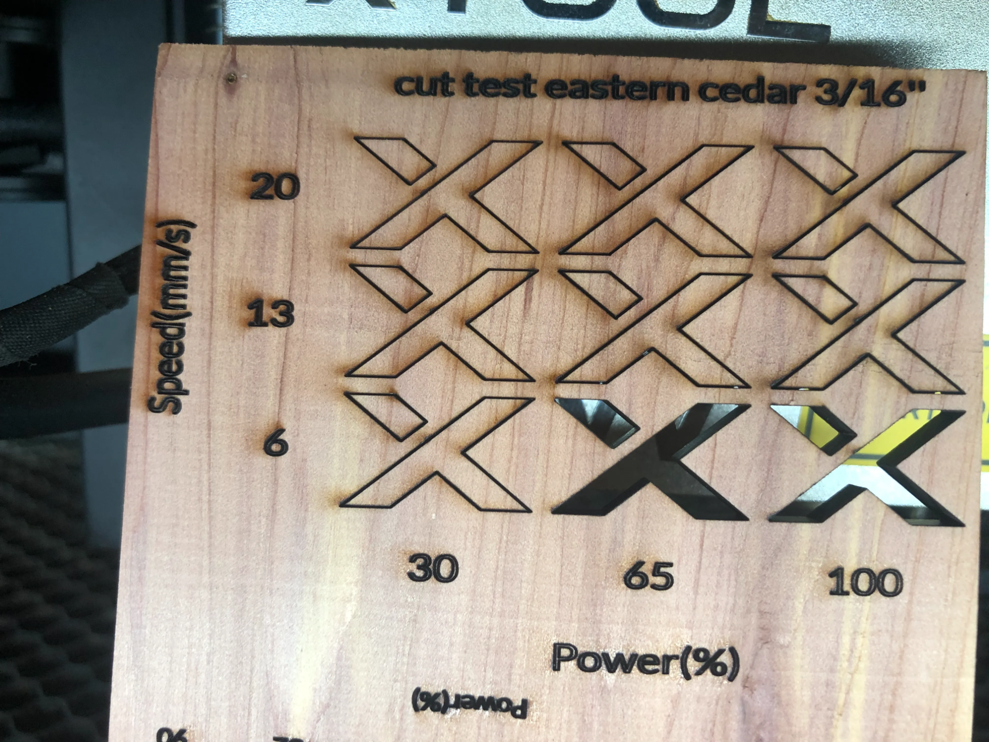Eastern Cedar Wood Material Test Grid