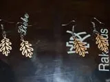 [Laser cut and engrave] Boucles d'oreilles pendantes en forme de feuille de chêne