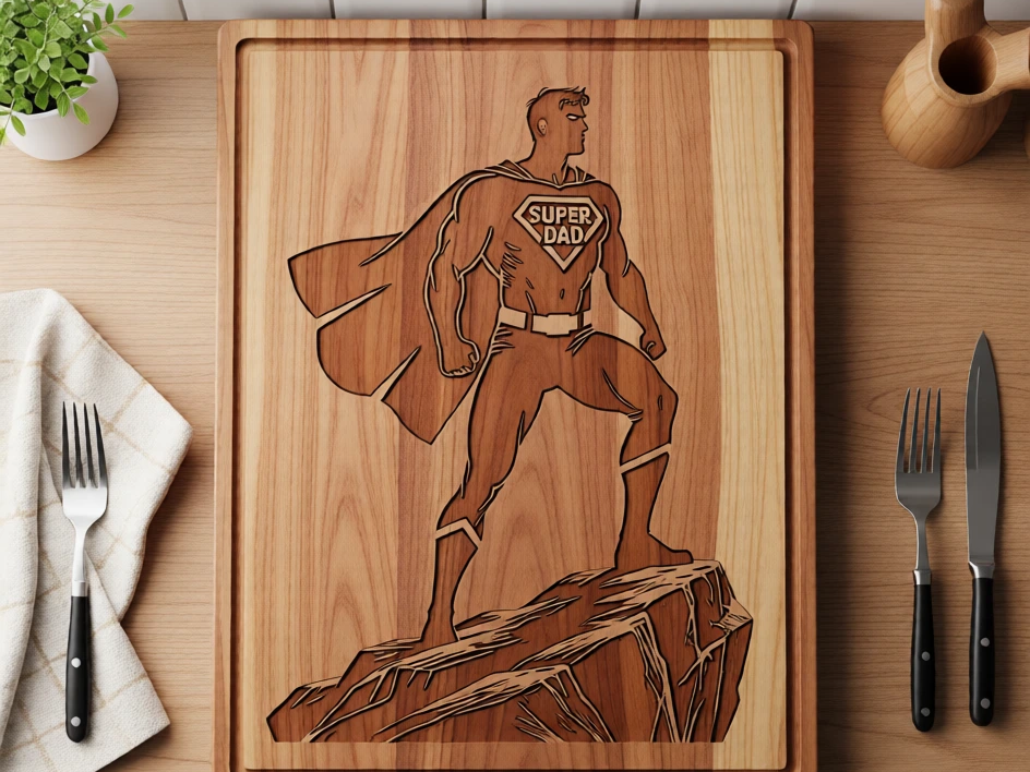 Super Dad - Acacia Cutting Board