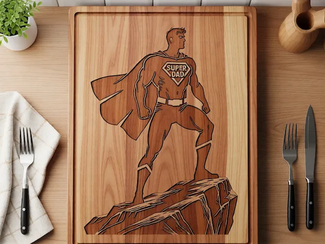 Super Dad - Acacia Cutting Board