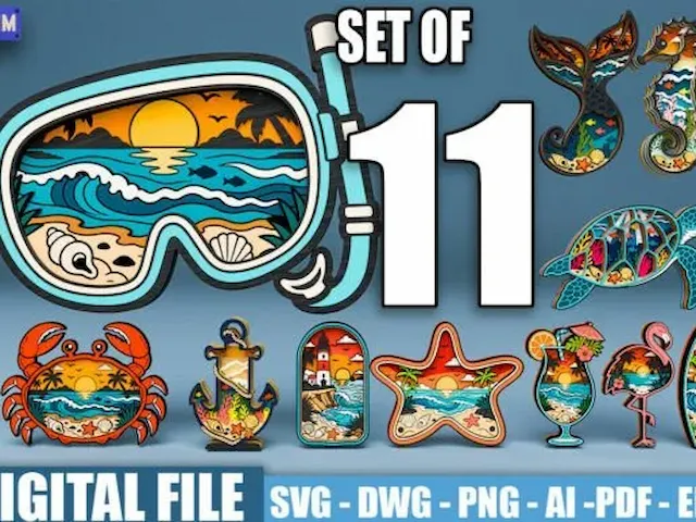 Beach Multilayer SVG Bundle