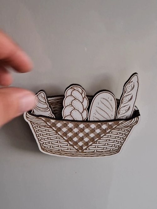 [Laser cut and engrave] 5-in-1 Bakery Basket Magnet Set – Laser Cut Files