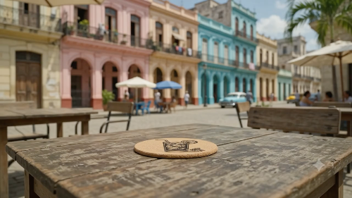 [Laser cut and engrave] Runder Korkuntersetzer mit Cocktail Motiv Cuba Libre