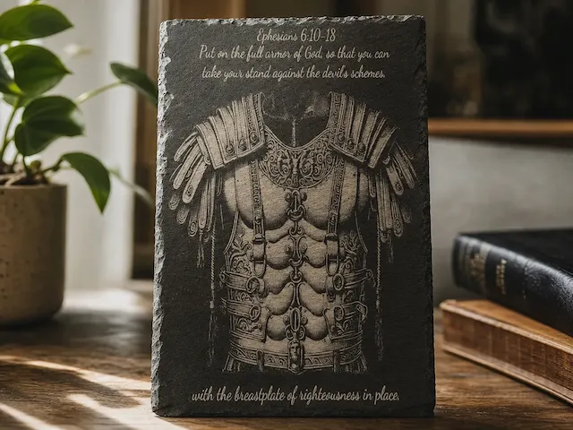 Armor of God Slate Plaque with Ephesians 6:10-18 Scripture