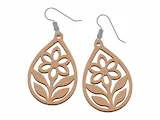 [Laser cut and engrave] Teardrop Floral Cutout Dangle Earrings