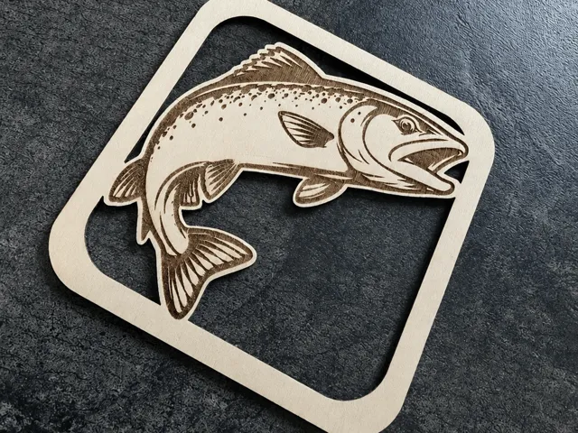 Fisch im Holzrahmen