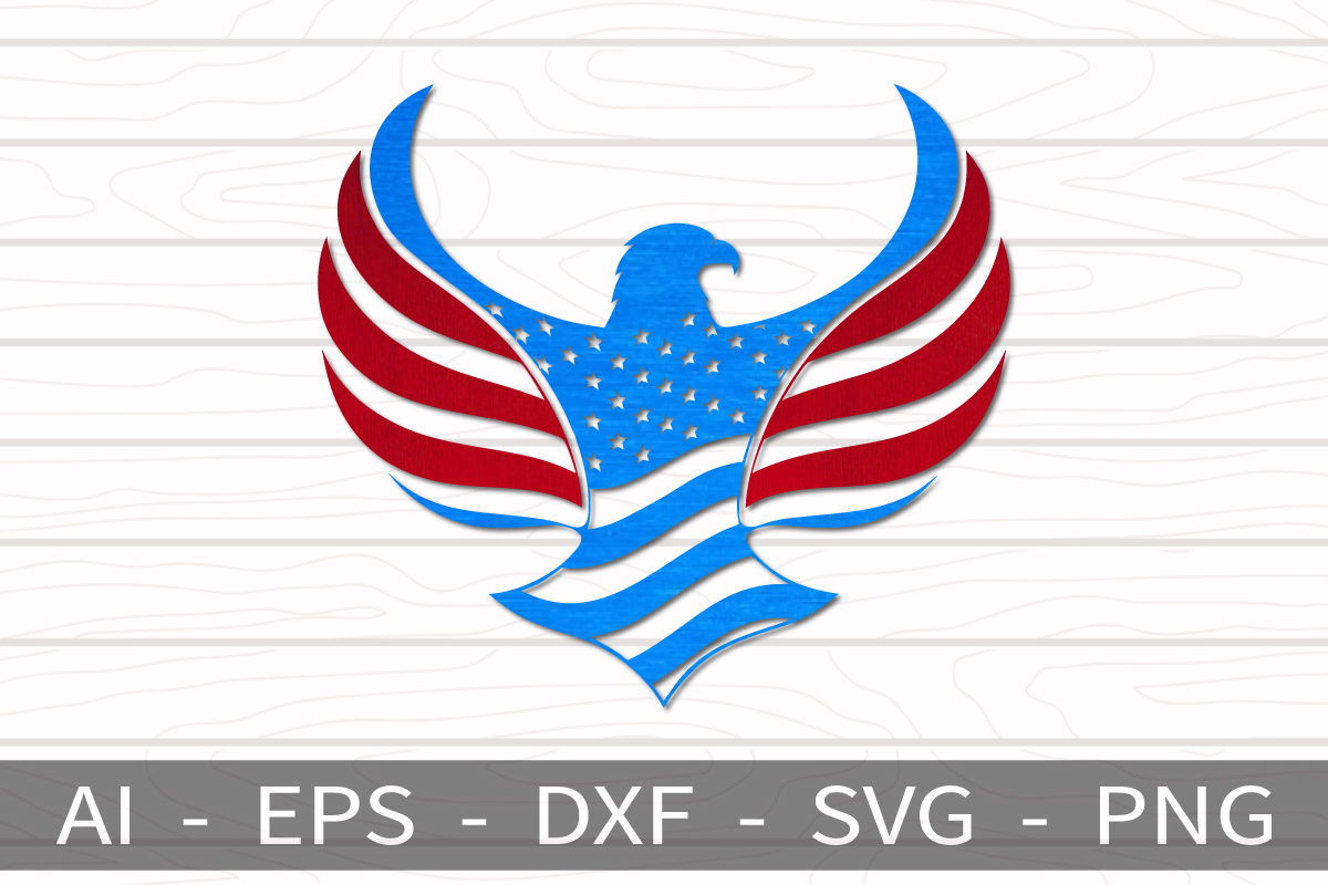 [Laser cut and engrave] Eagle USA Flag - Laser Cutting Design