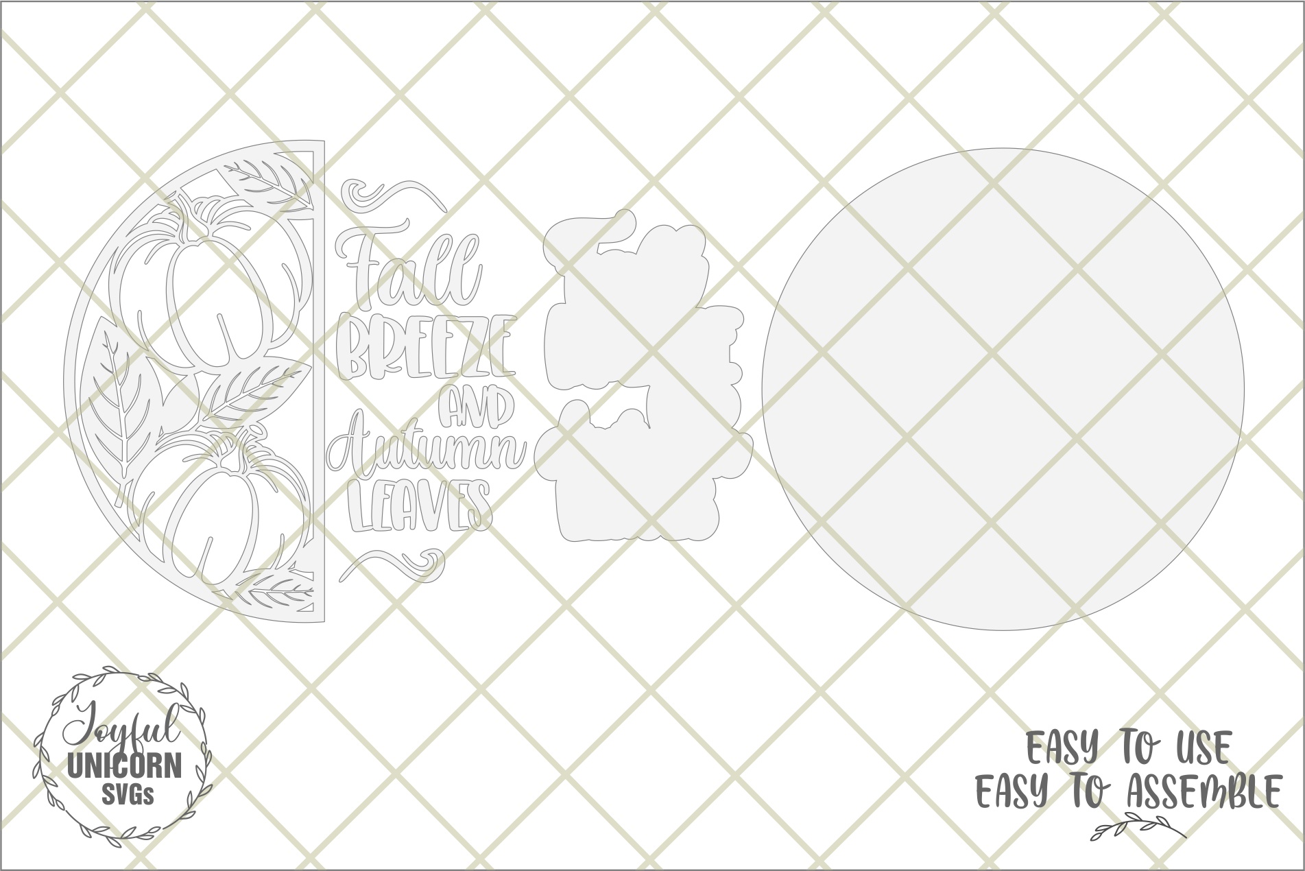 [Laser cut and engrave] Fall Door Hanger SVG Bundle, Autumn Round Door Sign with Scarecrow, Happy Fall Y'all Round Sign, Pumpkin Welcome Sign,Glowforge, CNC, Xtool