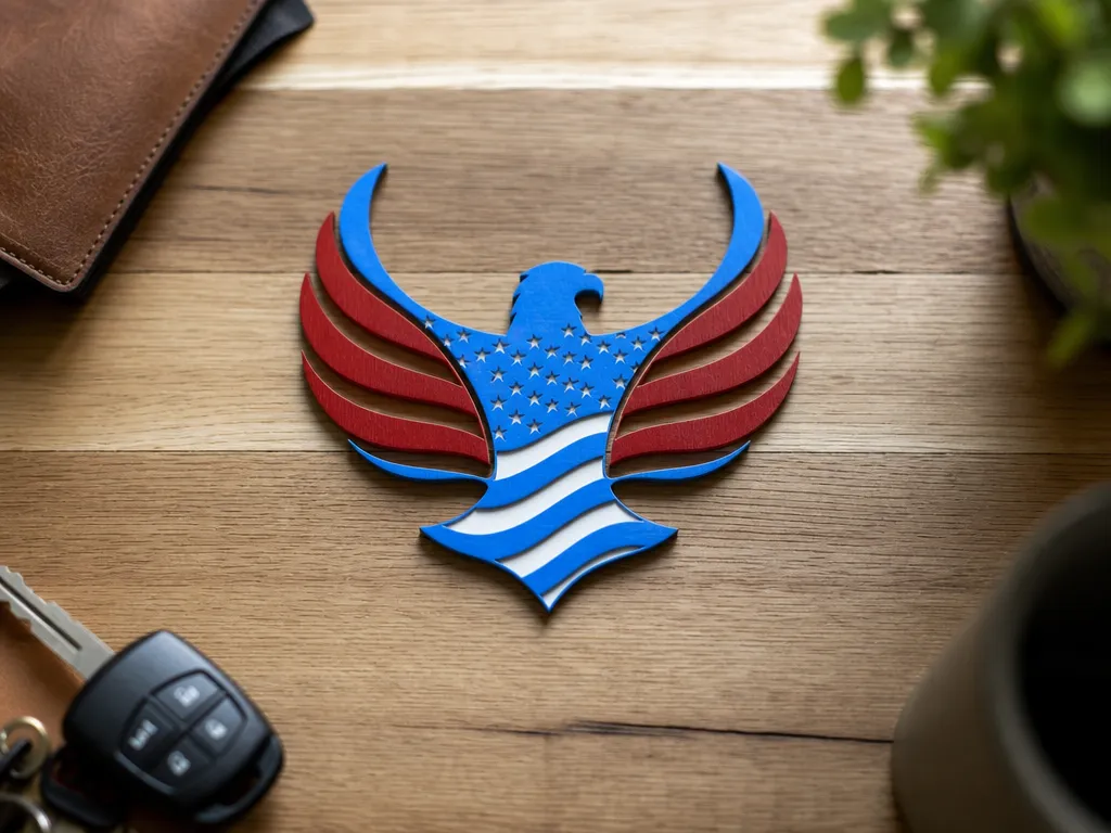 Eagle USA Flag - Laser Cutting Design