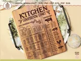 [Laser cut and engrave] Kitchen Conversion Chart Cutting Board with Liquid and Dry Measurement References