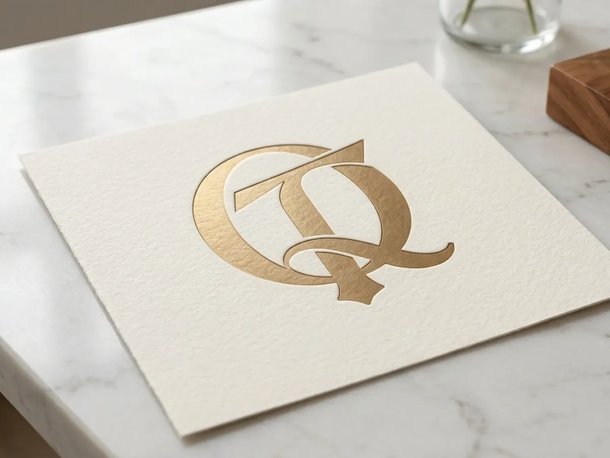 [Laser cut and engrave] Elegant QT Interwoven Monogram Logo