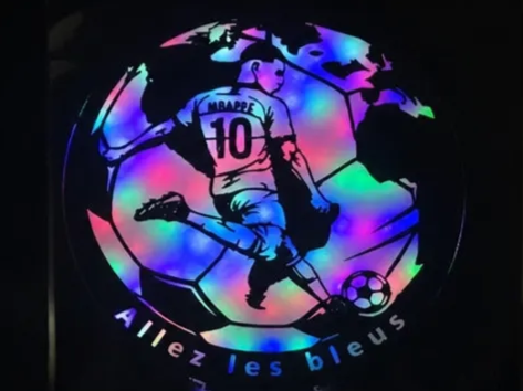 Veilleuse décorative ronde représentant l'équipe de France de football pour la coupe du monde 2026