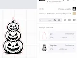 [Laser cut and engrave] Stacked Jack-o'-lantern Halloween Ornament