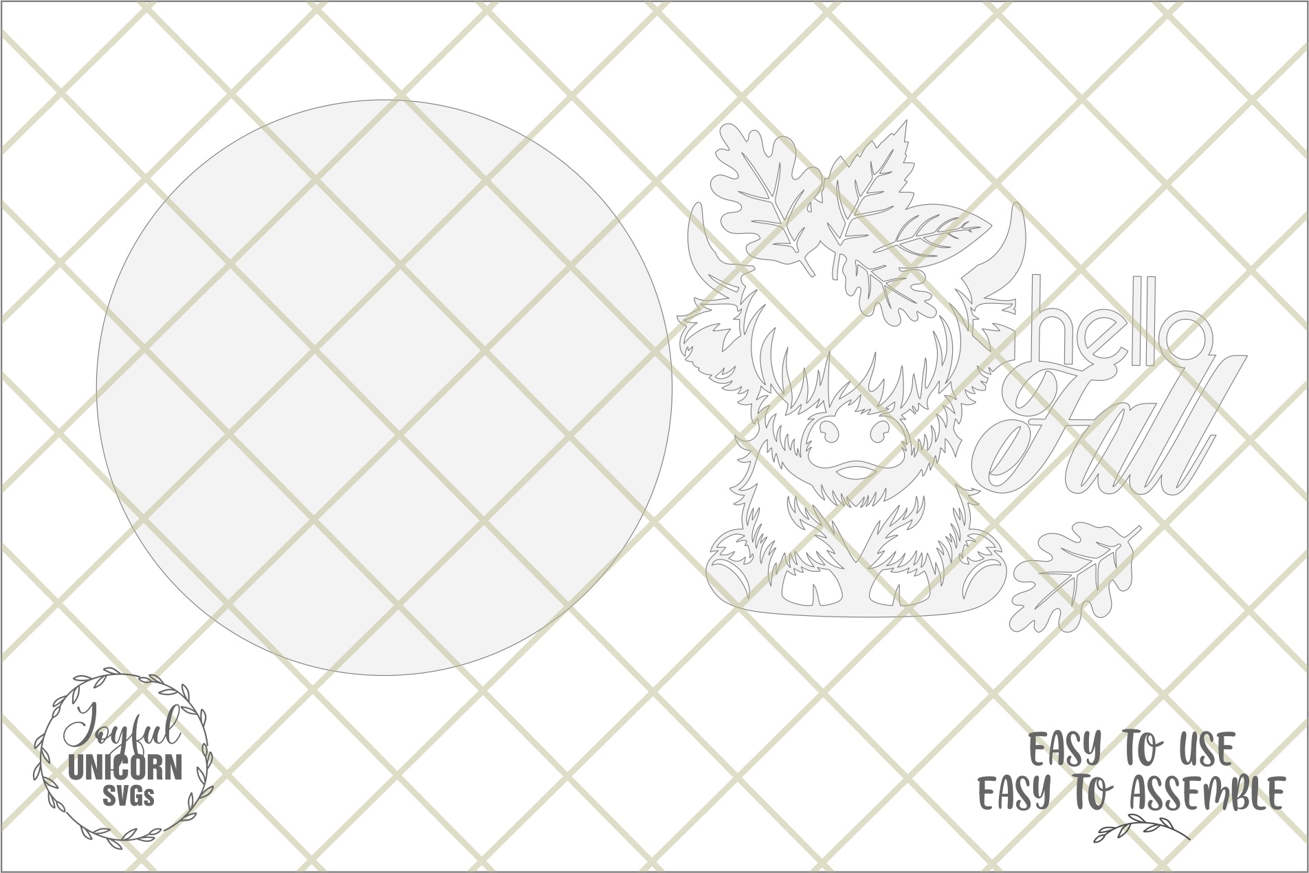 [Laser cut and engrave] Hello Fall Door Hanger Bundle SVG, Fall Highland Cow Sign, Autumn Pumpkin Front Door Decor, Laser Cut File for Glowforge, Xtool, CNC