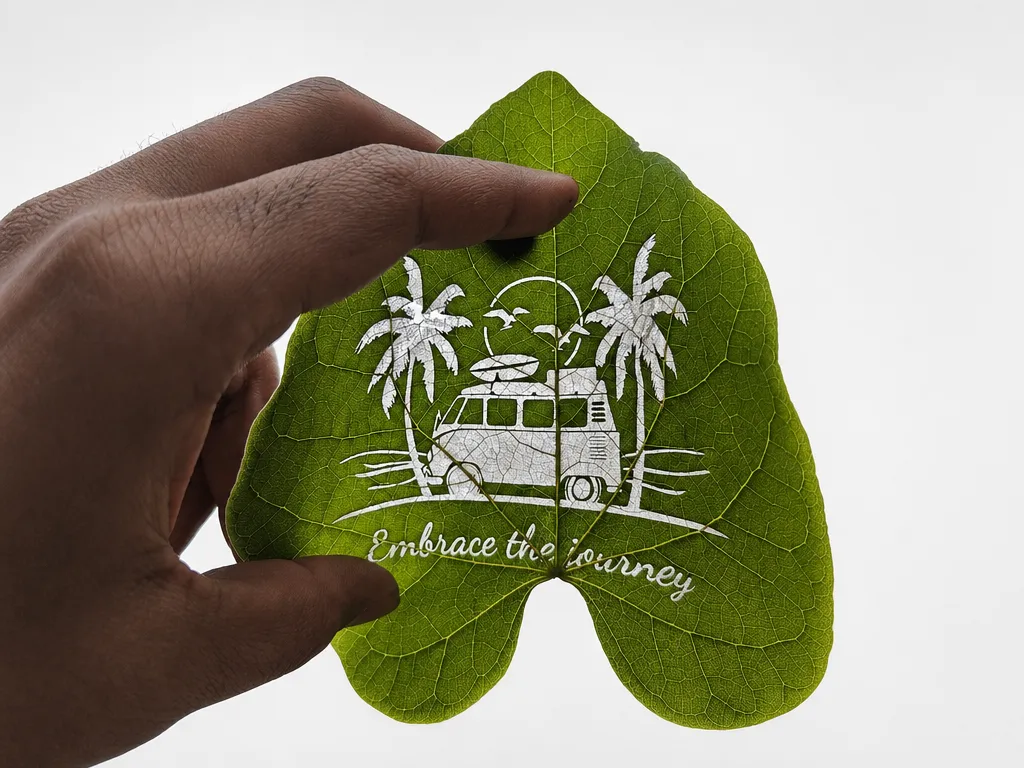 Embrace the Journey on a Leaf