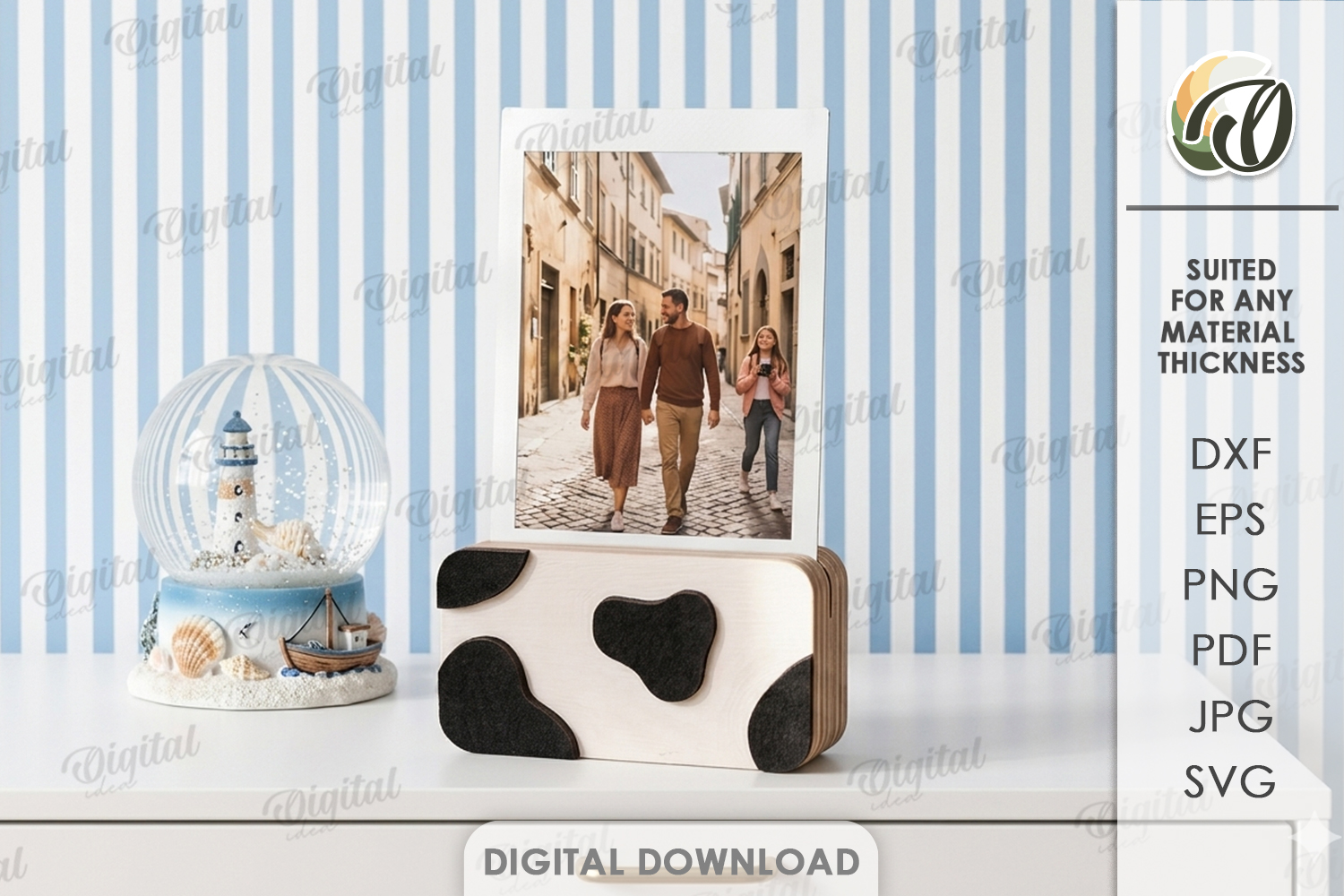 [Laser cut and engrave] 3D Polaroid Holder Bundle. 10 Cute Photo Stands Laser cut files. Desk Picture Display. Minimalist Home Decor. Heart. Daisy SVG. Retro