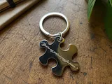 [Laser cut and engrave] Puzzle Piece Keychain with You Are My Perfect Puzzle Piece Inscription