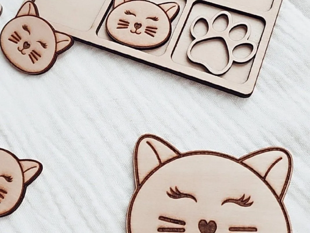 Juego de tres en raya con figuras de gato y huella