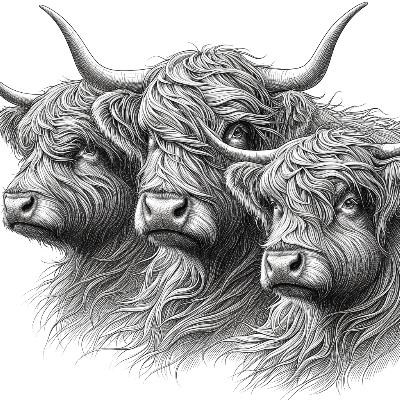 3 Highland Cows.xs