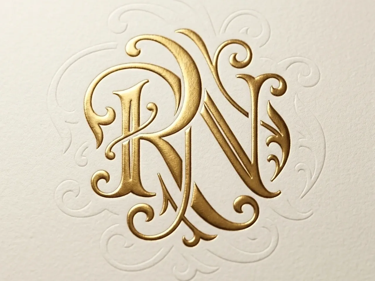 [Laser cut and engrave] RN Heritage Wedding Monogram – Classic R & N Initial Emblem for Invitations, Keepsakes, Laser Cut Signs, Engraving & Bridal Décor