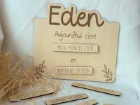 [Laser cut and engrave] Panneau du premier jour d'école