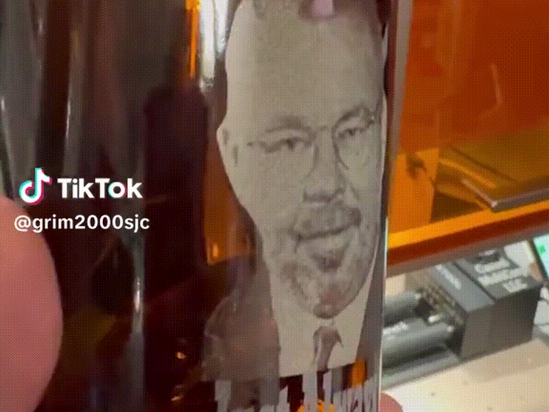 Amber glass bottle with custom portrait and text