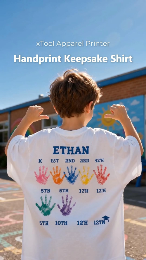 [DTF Printing] Personalized School Years Handprint T-Shirt for Students