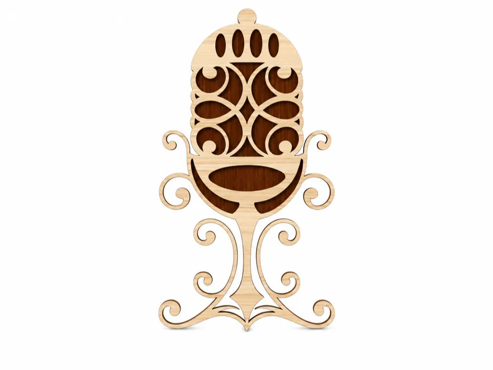 Microphone - Decorative Laser Cut Design