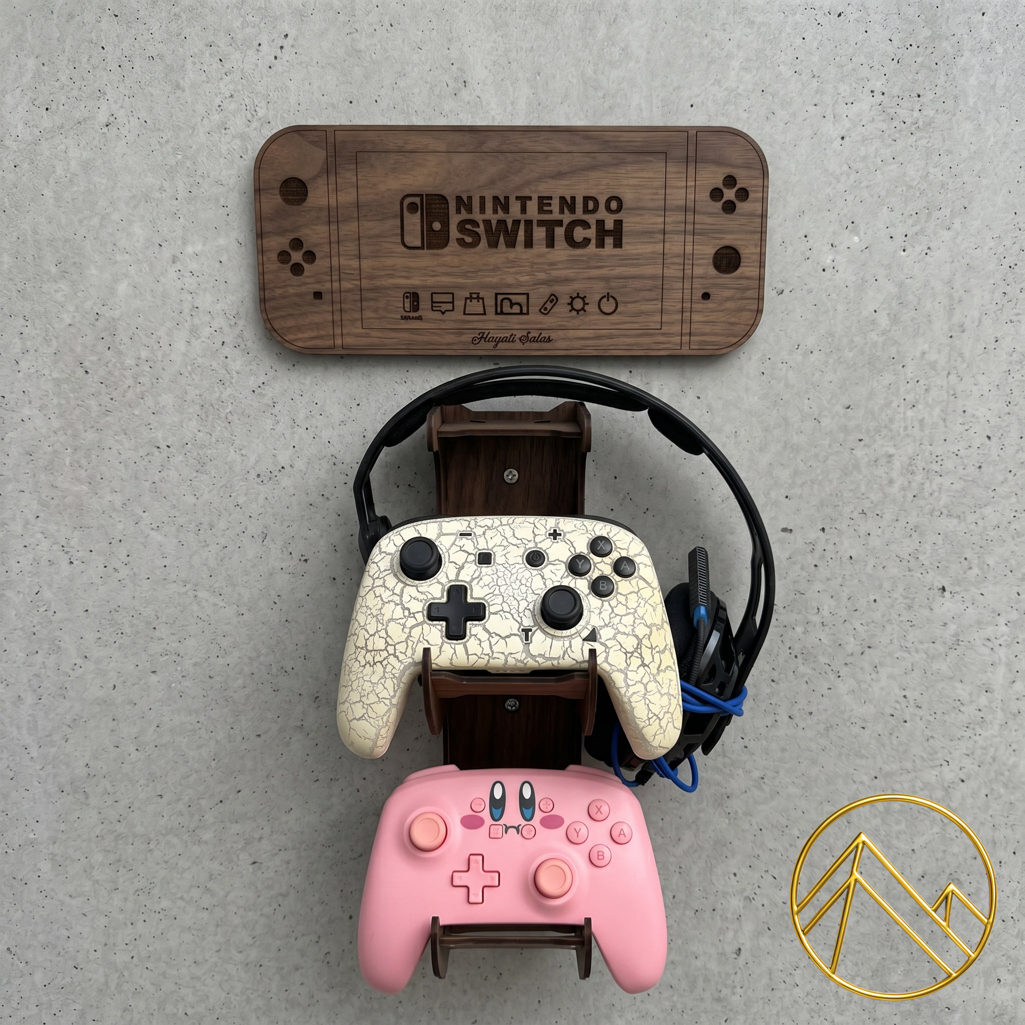 [Laser cut and engrave] Wall Mounted Universal Controller Stand