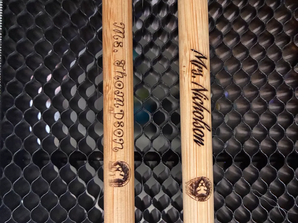 Personalized Bamboo pens with Name and lion Design