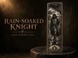 [Laser cut and engrave] Rain-Soaked Knight Metal Bookmark with Faith Endures Still Motif