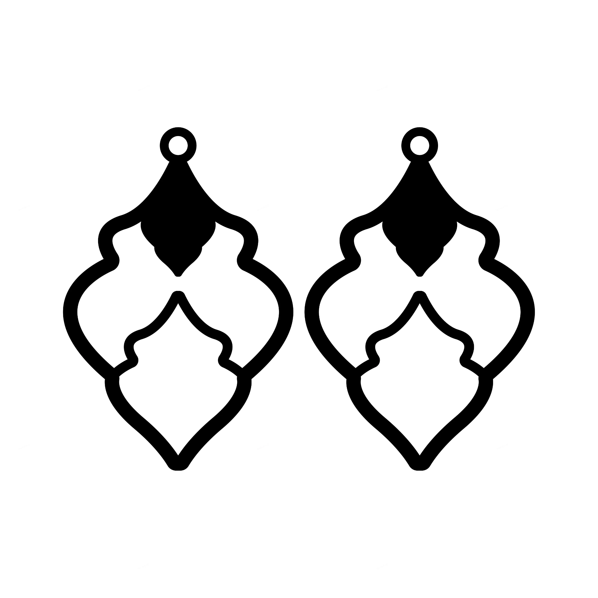 [Laser cut and engrave] Set of Geometric Wooden Teardrop and Filigree Earring Pendants