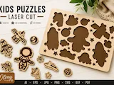 [Laser cut and engrave] Space Themed Wooden Educational Shape Sorting Puzzle for Toddlers