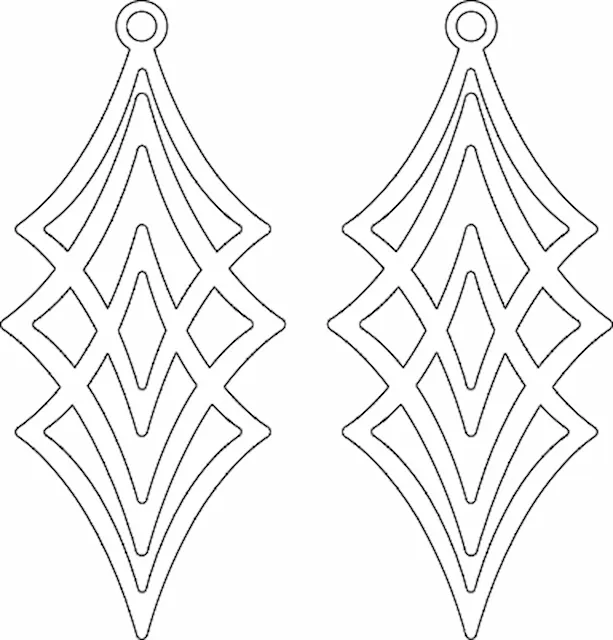 Geometric Diamond Shape Dangle Earrings.xcs