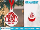 [Laser cut and engrave] Personalized Gnome Christmas Ornament with Tree Motif