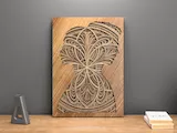 [Laser cut and engrave] 3D Husband & Wife Silhouette Mandala SVG | Romantic Layered Wall Art Laser Cut File | Soulbound