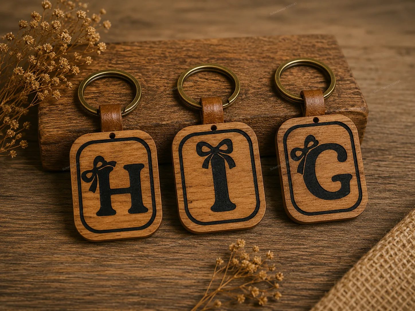 Aesthetic Coquette Bow Alphabet G H I Keychain SVG Laser Cut Designs