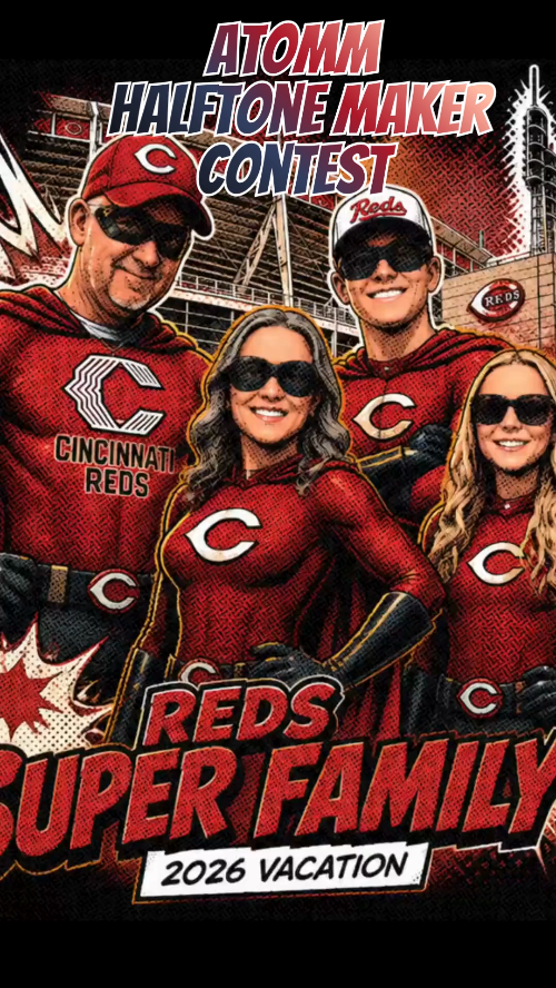 [Laser cut and engrave] Cincinnati Reds Super Family 2026 Vacation Graphic Illustration