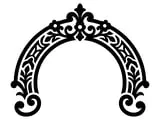 [Laser cut and engrave] Arche décorative noire avec motif de couronne et fleur de lys