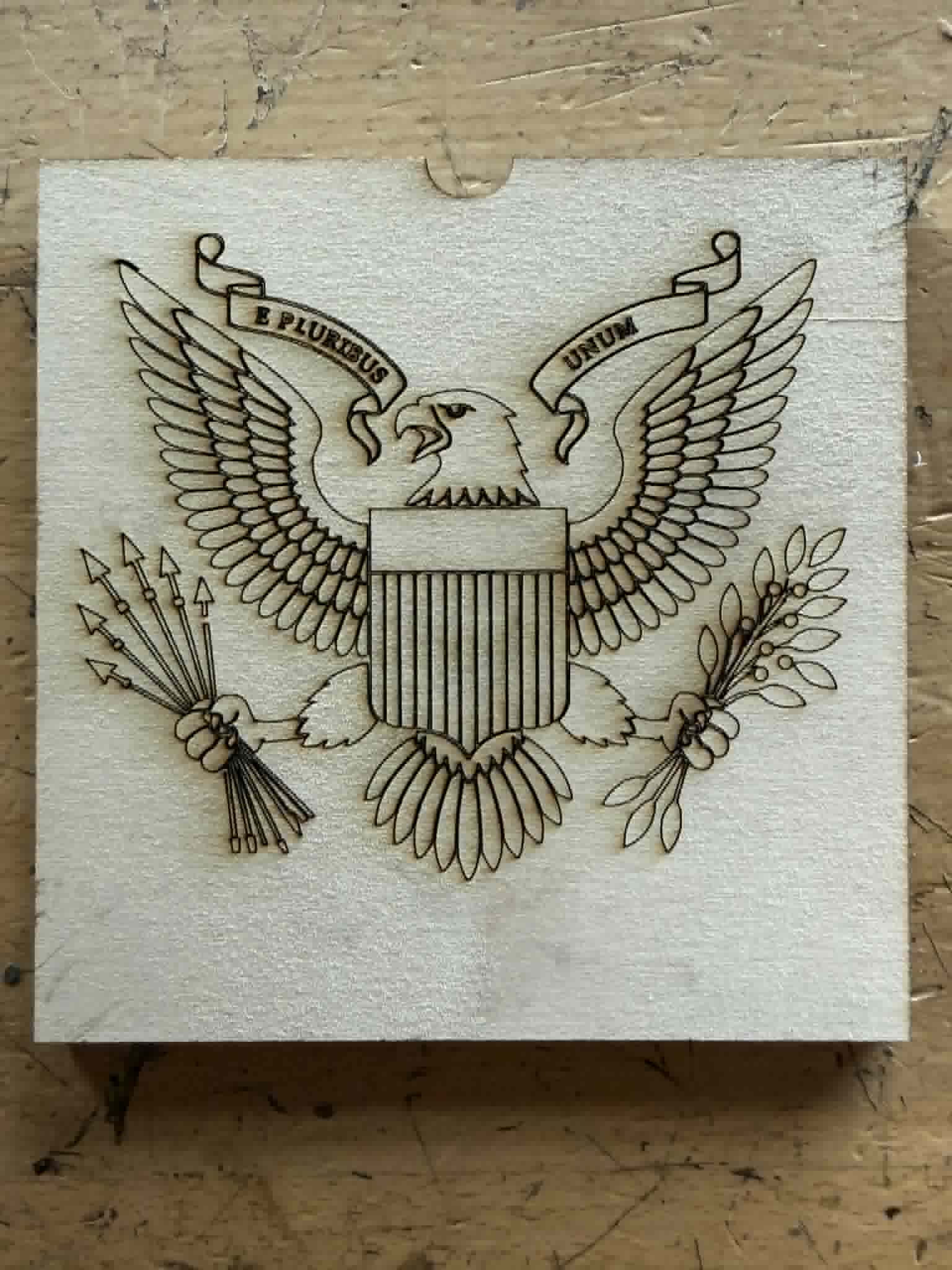 [Laser cut and engrave] Bald Eagle United States Fourth of July