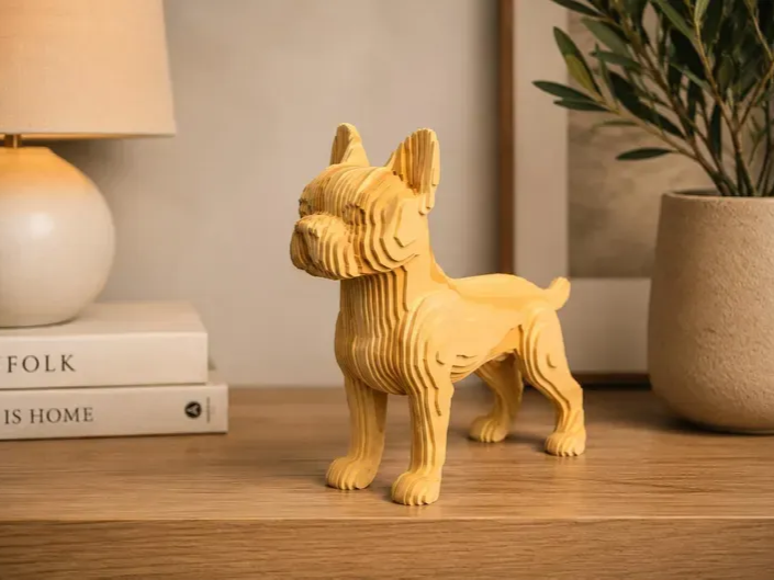 Layered Dog SVG for Laser Cutting | French Bulldog CNC File | Digital Download