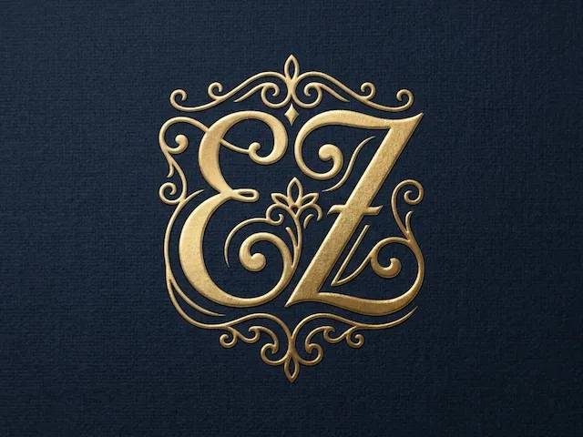 EZ Elegant Wedding Monogram – Refined Interlocked Couple Initials for Laser Cut Signs, Cake Toppers, Invitations & Engraving